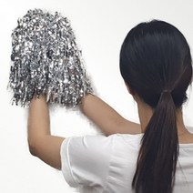 반짝이 응원수술 치어리딩 응원도구 실버