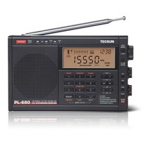 어르신 클래식 소형 미니라디오 tecsun pl-680 fm radio 휴대용 ​​고성능 풀 밴드 디지털 튜닝 스테레오 라디오 fm am sw ssb 라디오 수신기, 협력사, 검은 색