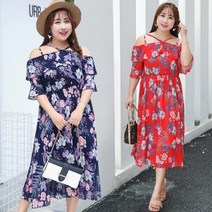 [국내당일발송]라게타 하객룩 데일리룩 플라워 빅사이즈원피스 바캉스룩 미디원피스 바캉스 77 88 99 110 까지