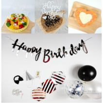 도기머기 강아지 생일파티세트 (케이크포함), 실버세트, 연어치즈케이크