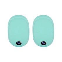 2개 포근하고 사랑스러운 손난로 보조배터리 러블리 10000mah 파스텔 파우치 충전케이블, 블루+블루