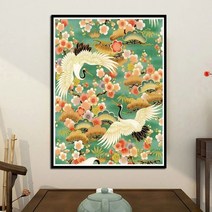 꽃밭의 길조 십자수, 1, 49x58cm 면사