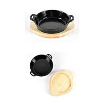 미니 양수 소불고판 1인용 불판 무쇠주물 스테이크팬 16.3cm 소(받침포함), 주물팬(소) 목판(소)