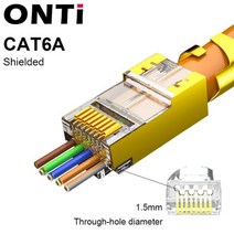 ONTi 10/50/100pcs CAT5E CAT6 플러그 RJ45 커넥터 네트워크 케이블을 통한 50U 금도금 엔드 패스 모듈러 8, 07 CAT6A Gold_01 10pcs