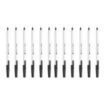 (주)트리 인천가정지사 모나미 153 스틱볼펜 12p세트 (0.7mm) 캡뚜껑 검정펜 (9564825)