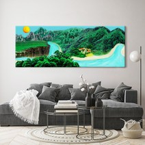 [인메이블] 명당도 돈들어오는그림 거실 배산임수 풍수 인테리어 대형 와이드 캔버스 액자 집들이선물, 01. 명당도_와이드