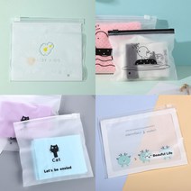 소품 선물 악세사리 포장용 다용도 반투명 지퍼백 파우치 10p, 고양이 15x16cm 10p
