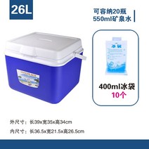 아이스박스30리터 대용량 차량용 대형 아이스박스 아이스쿨러백, 블루 26L 아이스팩 10개