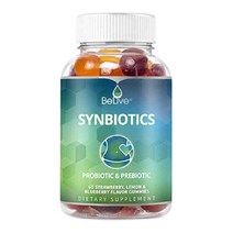 비라이브 SYNBIOTICS 치커리뿌리 이눌린 프리바이오틱스 & 프로바이오틱스 유산균 어린이 소화지원 딸기 레몬 블루베리 맛 60 구미