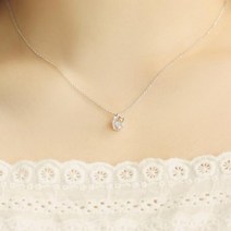 오에스티 심장박동목걸이 살포시 앉은 나비 실버 목걸이 OTN219701QWW