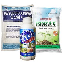 붕사 입상 물붕산 모음 배추 붕소 비료 고농도 1kg 복합비료 영양제 토양개량제 텃밭 주말농장 대유 비료, 붕사1kg, 1개