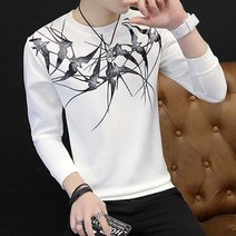 (당일발송/특가) 가바바 남성 멋스러운 박쥐 프린팅 긴팔 티셔츠 G848