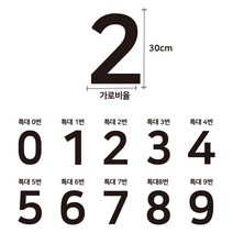 큰 숫자 스티커 대형 번호 호실 호수 탈의실 락커 테이블 숫자표시, 흰색, 소형-6