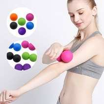 마사지볼 싱글 듀얼 땅콩볼 지압볼 스트레칭, 더블볼_오렌지