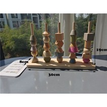 몬테소리 원목교구 가베 완구 블록 쌓기 원기둥 완구 레인보우 컬러 발도르프 우드, Shape beads