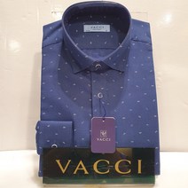 바찌 남성 봄 가을 긴팔 슬림핏 카러 스넵 버턴 네이비 컬러 잔무늬 프린터 나염 구김없는 모달50% 혼방 보들 촉감좋은 고급소재 케쥬얼한 와이셔츠 남방VD1K 3PS130 N0