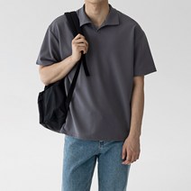 스타일에스 남자 오픈 카라 오버핏 반팔 티셔츠 5color