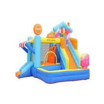 키즈카페 에어바운스 놀이터 미끄럼틀 에어 체력, 슬라이드 캐슬 400x300x250cm