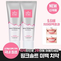 [국내최초 신개념 미백치약] 히말라야 핑크솔트 화이트닝 치약 100g*2개(클래식민트)