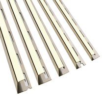 티타늄 골드 폴리싱 사각 재료분리대(2.4M) 코너 몰딩 타일 비드 꼼꼼이, 10X10mm
