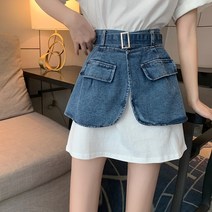 루즈핏 프린트 레터링 티셔츠 상의 원피스 벨트 데님 스커트 세트 여