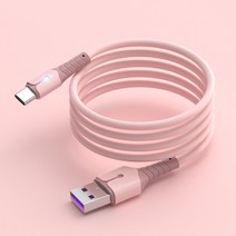 액상 실리콘 램프 케이블 안드로이드 TYPE-C 휴대폰 5A 급속 충전기 케이블 적용, 핑크, 애플 인터페이스-2.0M