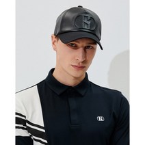 헤지스골프 헤지스 골프 22FW 블랙 로고자수 가죽 캡모자 HUHE2F601BK