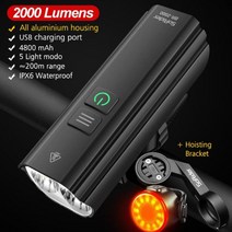자전거후미등 자전거라이트 자전거전조등 자전거 라이트 USB 충전식 LED 세트 도로 MTB 전면 후면 램프 손, 09 BR-2000 with Bracket