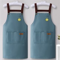 웰빙마켓 바리스타 포켓 초경량 앞치마, 2개, 블루-블루