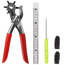 KAOBUY 가죽 펀치 플라이어 펀치 도구 키트 측정 눈금자 바느질 Awl 벨트 구두 패브릭 종이 Leathercraft 작업, 없음, 보여진 바와 같이