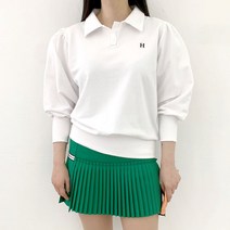 여성 골프웨어 상의 피케이 카라 퍼프 쭈리 맨투맨