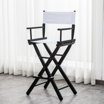 영화감독의자 원목 접이식의자 접의자 캠핑용 소풍용 한강 의자 카페 디자인 체어, 키 큰 검은색 + 흰색 천