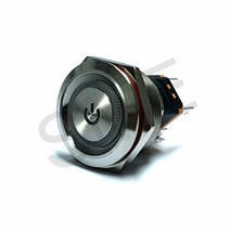 LB25C-P20F P20Z-E+ 25파이 3색 전원+링 푸쉬 락 버튼 메탈 방수 LED 스위치 15A, GREEN, LOCK, DC 9~24V
