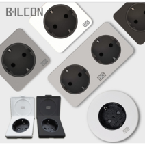 인채널 빌콘 인테리어 매입 1구 2구 콘센트 소형 미니 빌트인 콘센트 가구용 식탁 카페, 빌콘 사각 2구/크림화이트_BBM211, 1개