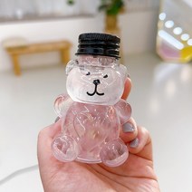 Dailymoon 곰돌이 물병 공병 60ml 소스 꿀 잼 간식 통, 5.3x4.2x8.3, 알루미늄(실버)