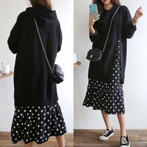 쉬즈미 패턴매칭 겨울기모 후드롱원피스 토트 호피 OPS-887