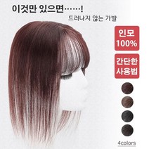 여성 시뮬레이션 가발 인모 정수리 부분가발 앞머리 일체형 가발 35cm/25cm, 갈색(35cm)