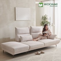 우아미가구 코넬 3인 갤럭시원단 코브라 스윙 소파+스툴 2color, 민트/우형
