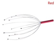 두피 케어 마사지기 탈모 헤어 관리 지압기 헤드 릴랙스 힐링 넥 클로 안티 스트레스 통증 완화 문어 릴랙스 스파 두통 자극 혈액 순환, 빨간색