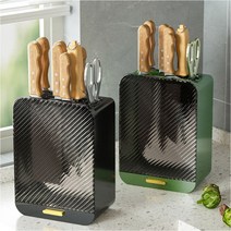 스탠드형 다양한 조리도구 수납 주방 칼 보관함 거치대 칼집 칼꽂이, 블랙
