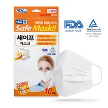네오 세이프 일회용 마스크 흰색, 10개입, 1개