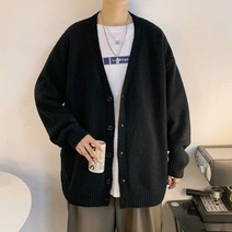 남자스웨터 니트 남성니트 카디건 가을 아웃웨어 v-넥 아가일 레트로 일본 유행 모든 경기 캐주얼 오버사이즈 느슨한