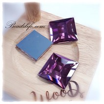 비즈라이프 25mm정사각 판유리, 1개, 25mm퍼플