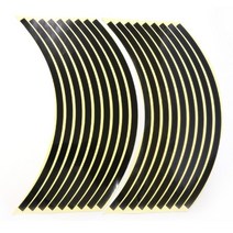 휠라인 유광스티커 2set 검정 바퀴 스티커 차량 자전거 오토바이 튜닝