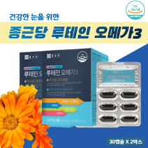 눈 에 좋은 루테인 오메가3 식약처 식약청 인증 인정 추천 약 1개월분 플러스 라섹 라식 관리 항산화 시력 저하 방지 건조한 혈행 복합기능성 눈건강 도움 마리골드꽃 침침 알약 노화, 60캡슐(2박스), 1100mg