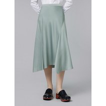 리스트 새틴 언밸런스 플레어 스커트 TWWSKM50060 386883