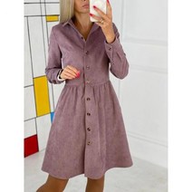 코듀로이 셔츠 원피스 골덴 롱 남방 빅사이즈 포켓 셔링 긴팔 겨울 여성 오버핏