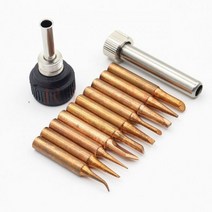 인두기세트 공구 버닝펜 땜질 10pcs 마그네틱 순수 구리 900MT 납땜 인두 팁 Hakko 936 스테이션 907 슬리브 케이스, 11PCS