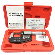 브랜드 0.001mm 전자 외부 마이크로 미터 0-25mm 디지털 캘리퍼스 게이지 카바이드 팁 측정 도구