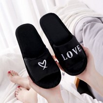 송강 층간소음방지 겨울 쿠션 털 거실화 거실 실내화 실내 슬리퍼, 블랙(여성)